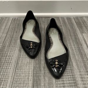 Melissa + Jason Wu Black Jelly Pointed Toe Trippy Ballet Flats